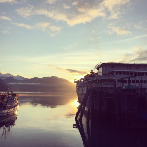 Saying goodbye to the MV Kennicott at the dock in Whittier