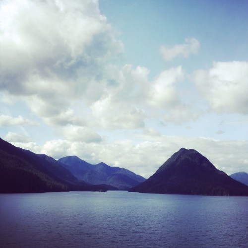 We sailed into the fjord that's just to the left of that conical hill.
