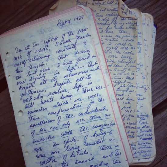 Photo of a handwritten journal
