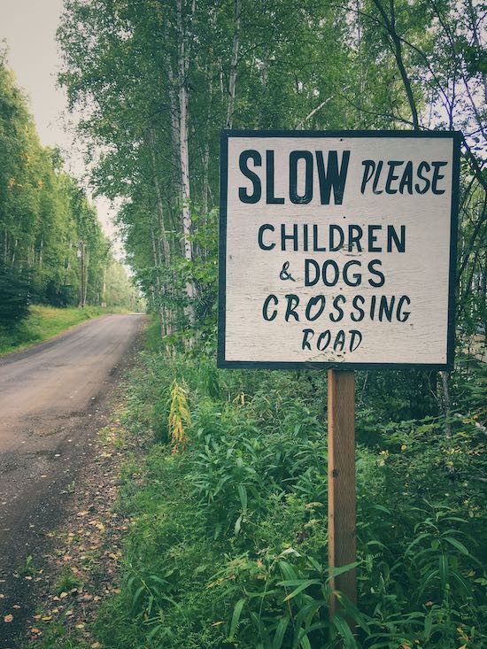 Photo of a sign saying please slow down